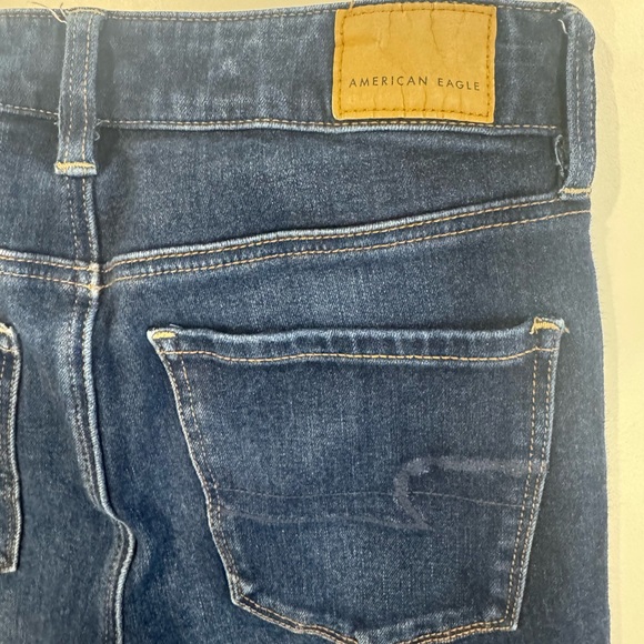 American Eagle Outfitters Women's Dark Blue high Rise Skinny Jeans Jeggings - Picture 7 of 9